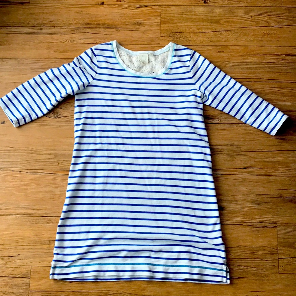 Anthropologie: Blue & White Striped Dress